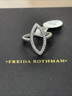Freida Rothman Sterling Silver Marquise Negative Space Ring Size 7 $175 MSRP